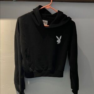 Playboy Black Cropped Sweatshirt size small